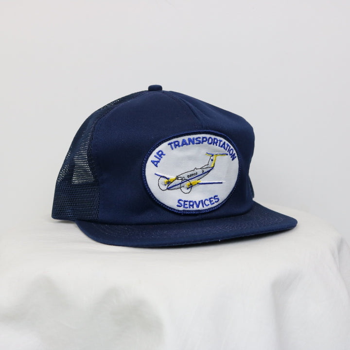 Vintage 80's AIr Transportation Services Plane Trucker Hat - OS-NEWLIFE Clothing