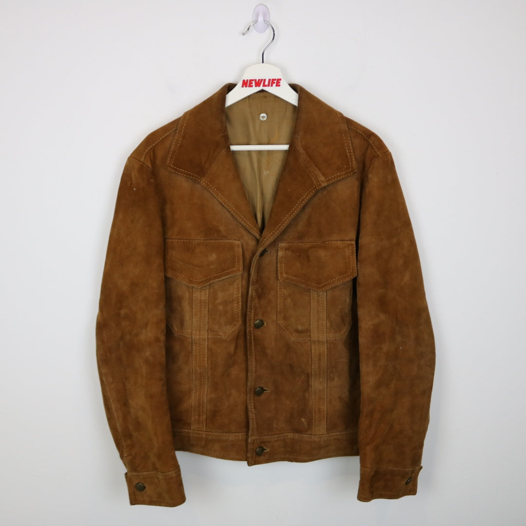 Vintage 80's Suede Leather Button Up Jacket - M-NEWLIFE Clothing