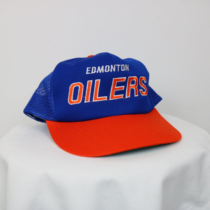 VIntage 80's Edmonton Oilers NHL Trucker Hat - OS-NEWLIFE Clothing