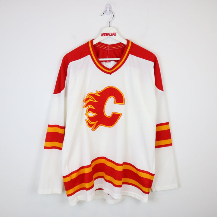 Vintage 80's Calgary Flames NHL CCM Jersey - L-NEWLIFE Clothing