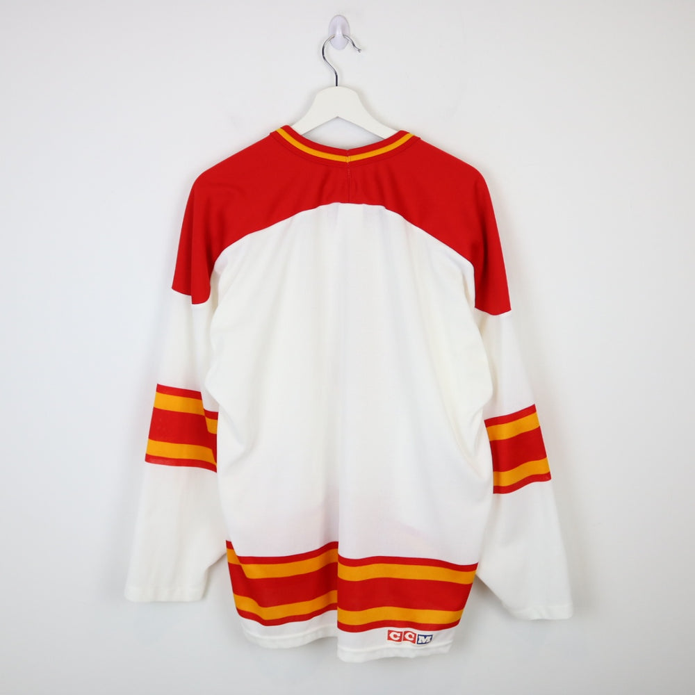 Vintage 80's Calgary Flames NHL CCM Jersey - L-NEWLIFE Clothing