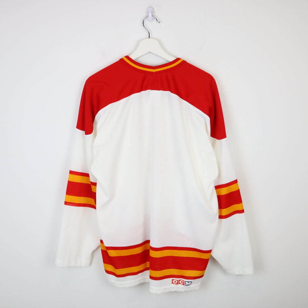 Vintage 80's Calgary Flames NHL CCM Jersey - L-NEWLIFE Clothing