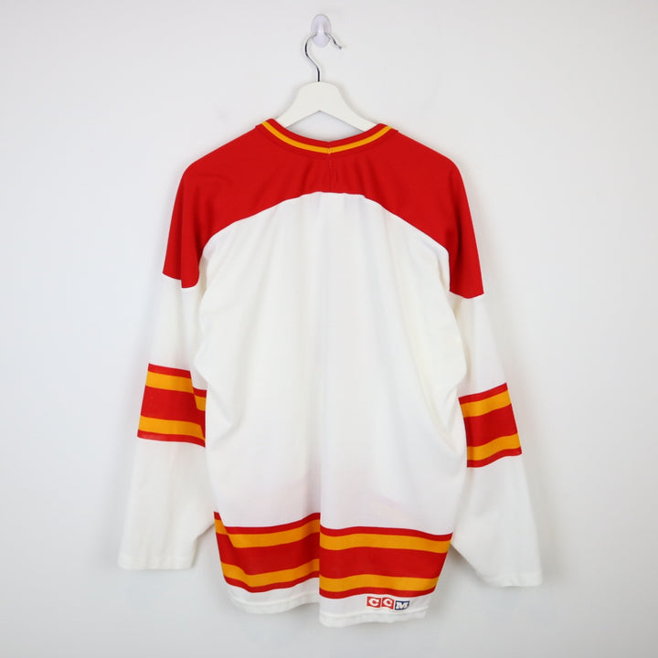 Vintage 80's Calgary Flames NHL CCM Jersey - L-NEWLIFE Clothing