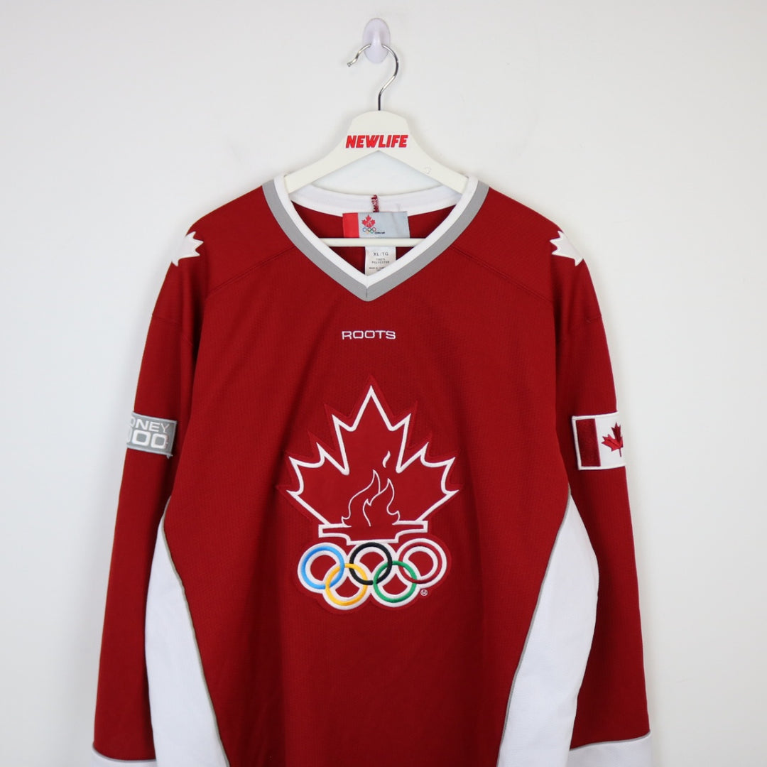 Vintage 2000 Sydney Olympics Team Canada Roots Hockey Jersey - XXL-NEWLIFE Clothing