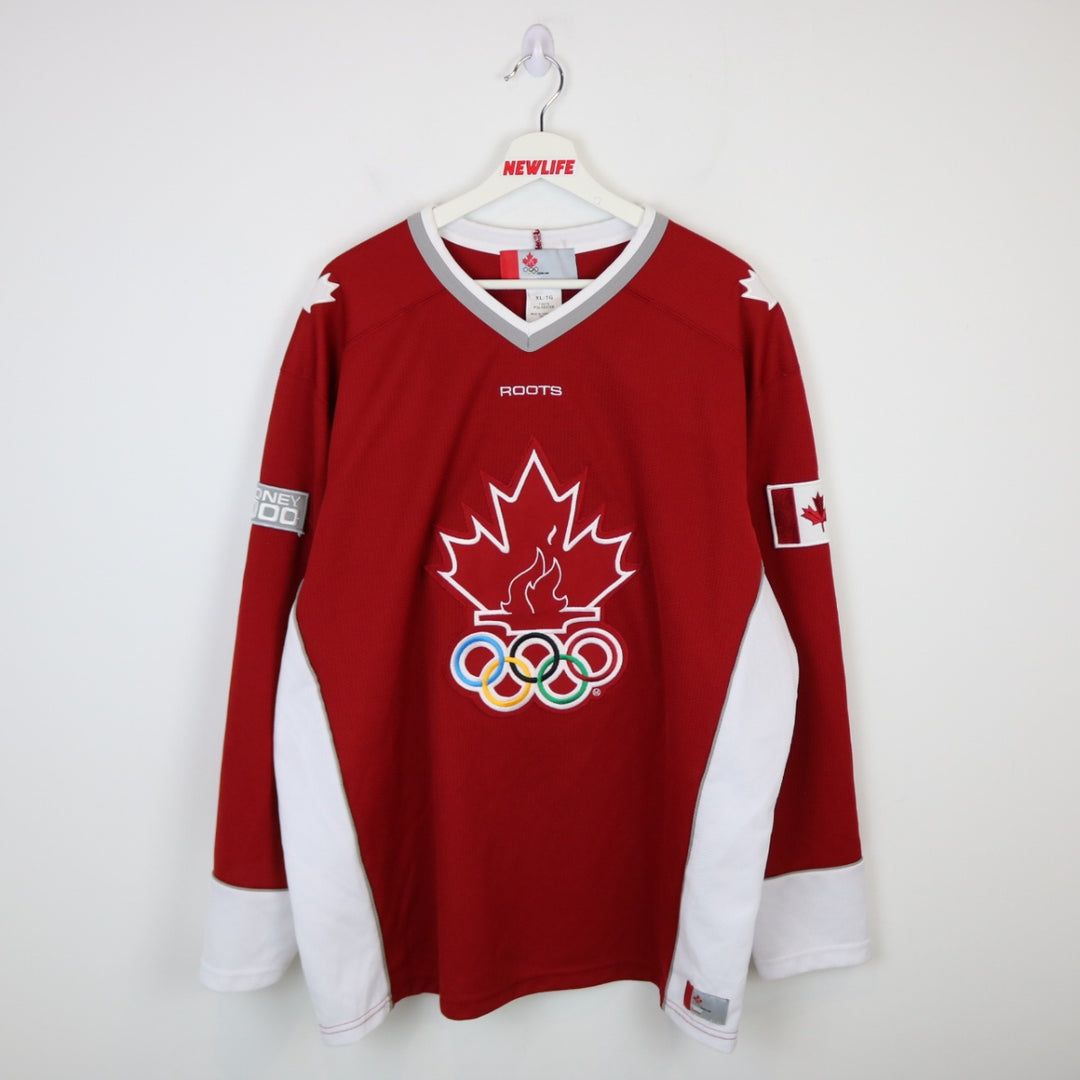 Vintage 2000 Sydney Olympics Team Canada Roots Hockey Jersey - XXL-NEWLIFE Clothing