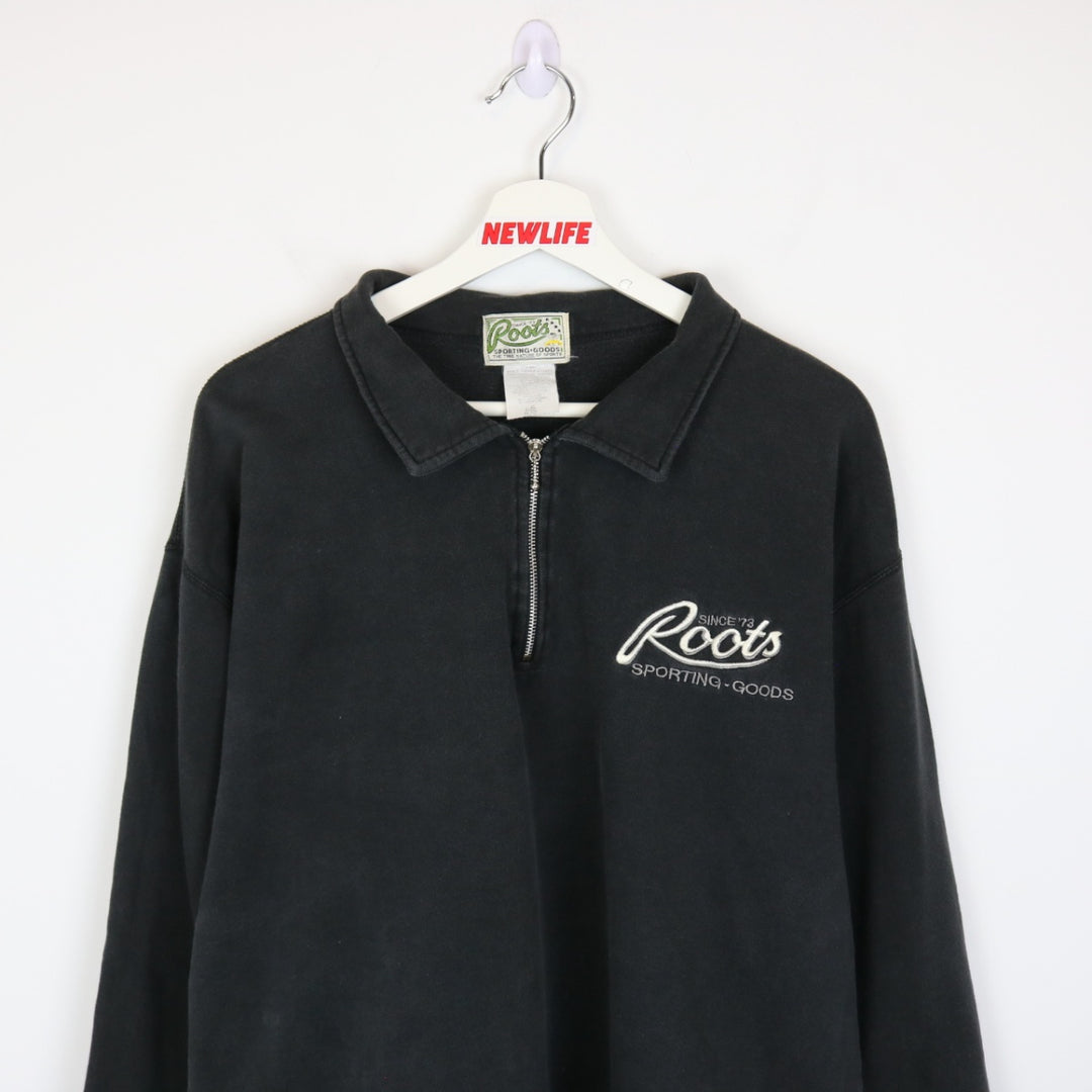 Vintage 90's Roots Quarter Zip Sweater - XL-NEWLIFE Clothing