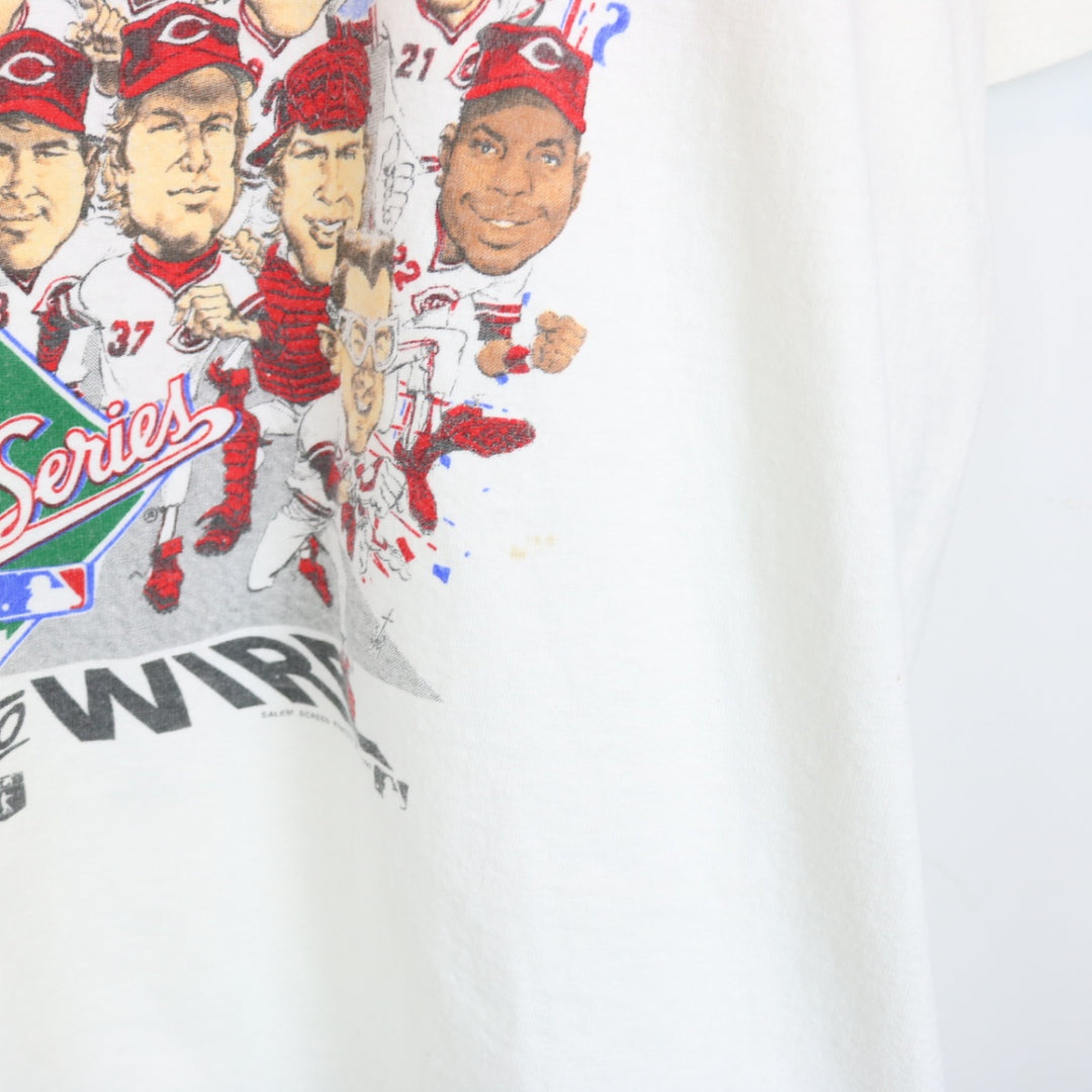 Vintage 1990 Cincinnati Reds World Series Champions Caricature Tee - XL-NEWLIFE Clothing