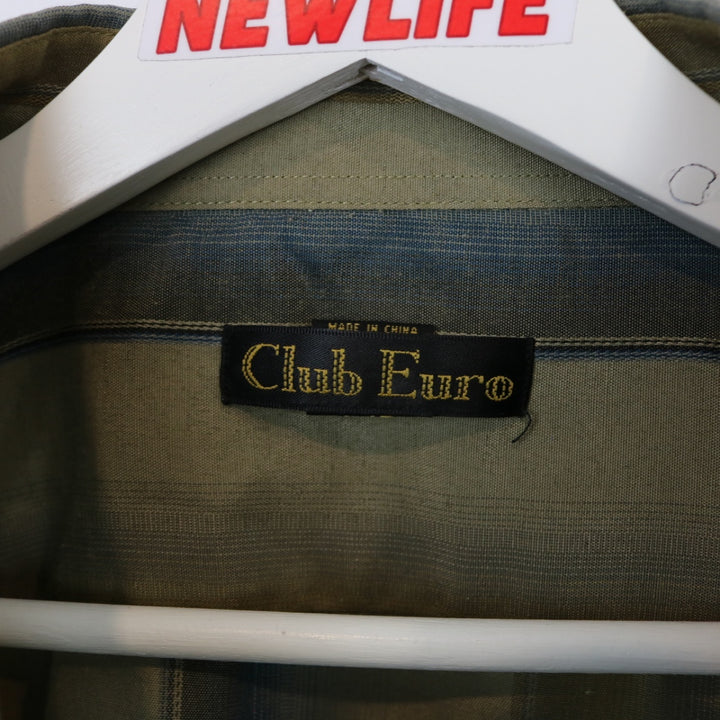 Vintage 90's Club Euro Striped Short Sleeve Button Up - L-NEWLIFE Clothing