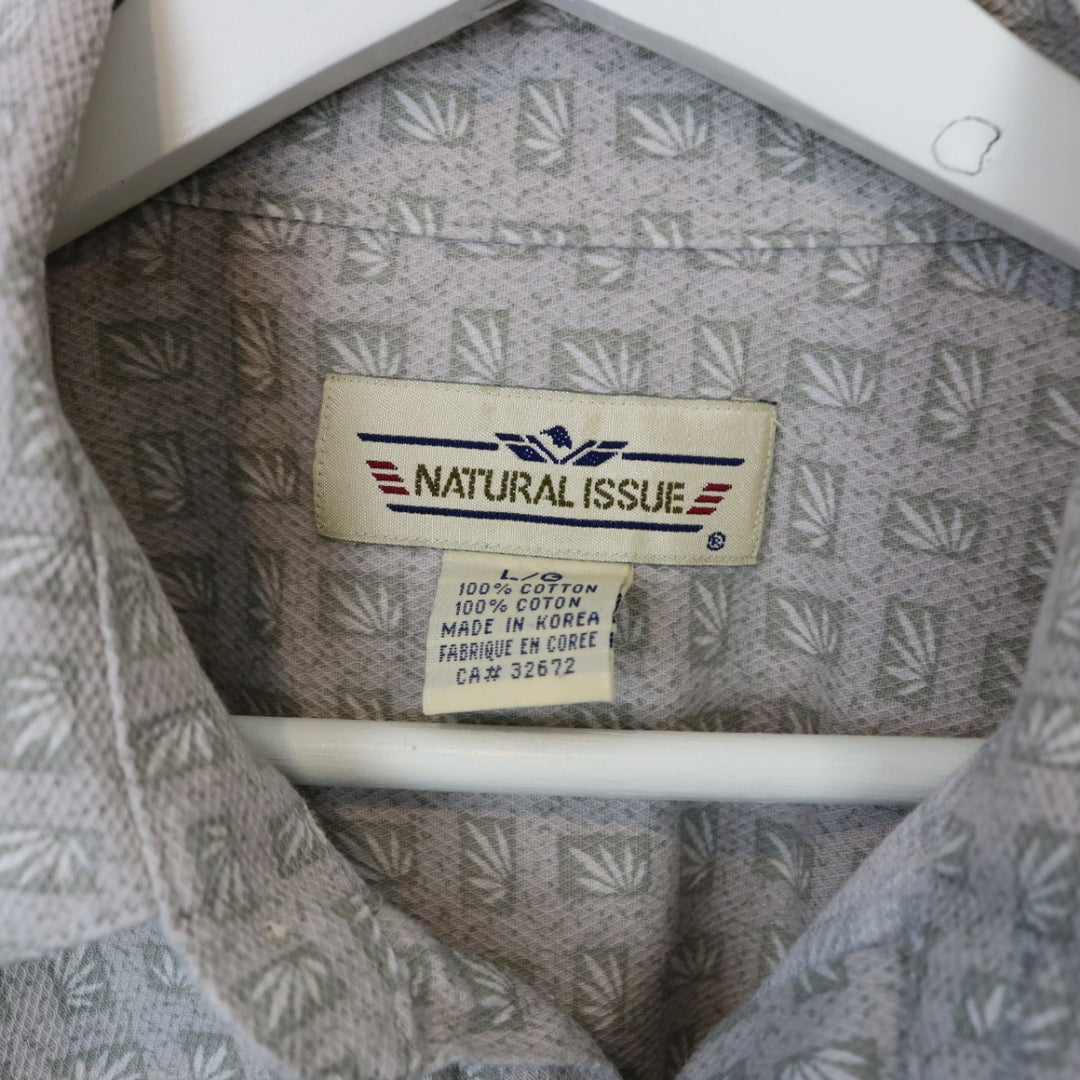 Vintage 90's Natural Issue Patterned Short Sleeve Button Up - L-NEWLIFE Clothing