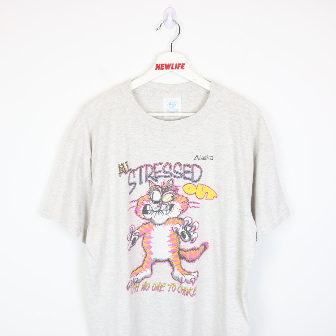 Vintage 90's All Stressed Out Tee - L-NEWLIFE Clothing