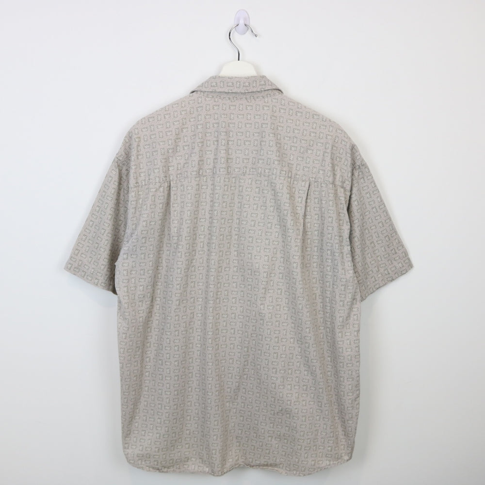 Vintage 90's Natural Issue Patterned Short Sleeve Button Up - L-NEWLIFE Clothing