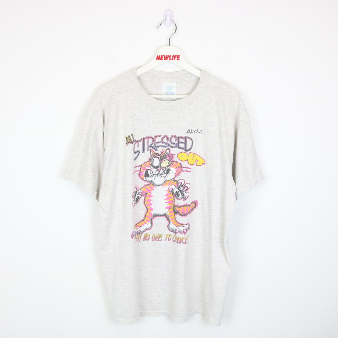 Vintage 90's All Stressed Out Tee - L-NEWLIFE Clothing