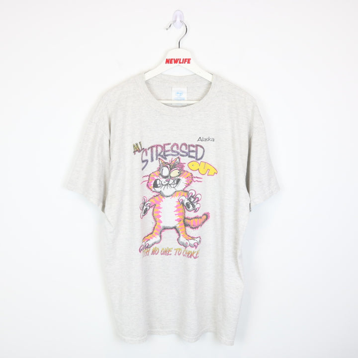 Vintage 90's All Stressed Out Tee - L-NEWLIFE Clothing