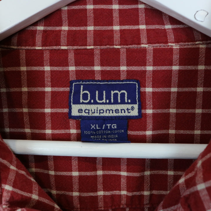 Vintage 90's BUM Equipment Plaid Short Sleeve Button Up - XL-NEWLIFE Clothing