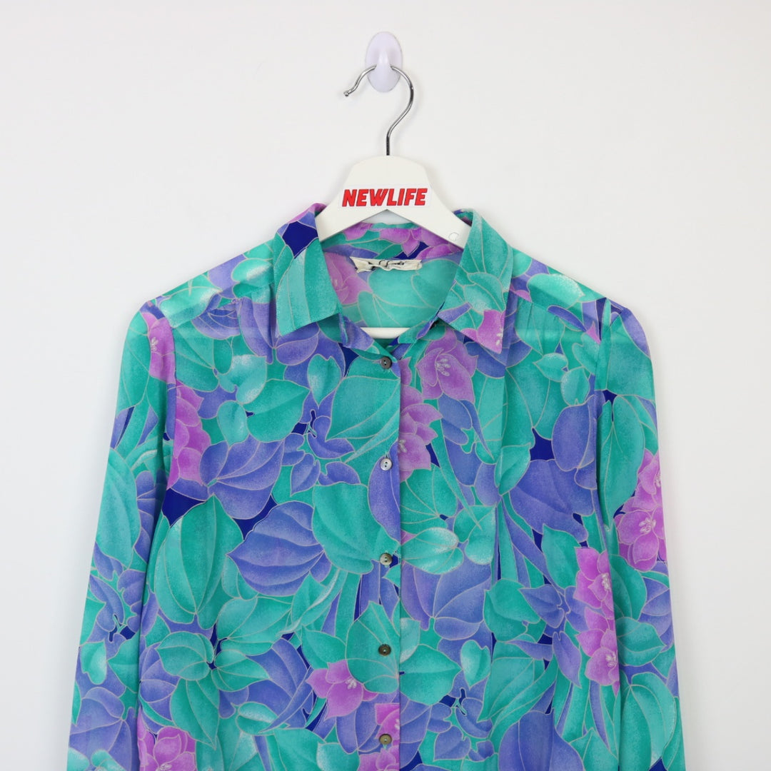 Vintage 80's Floral Print Button Up - S-NEWLIFE Clothing