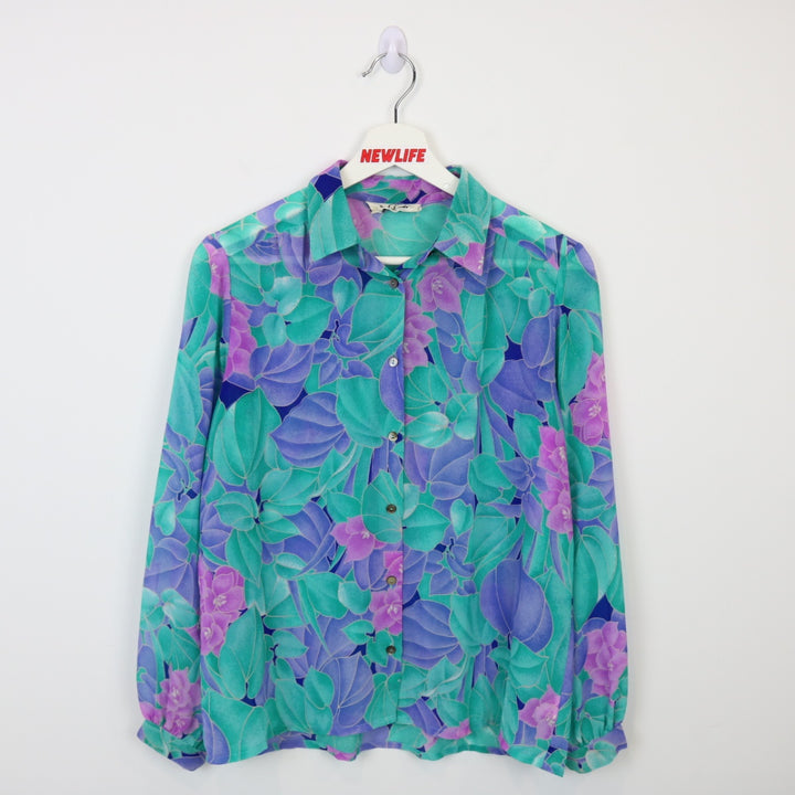 Vintage 80's Floral Print Button Up - S-NEWLIFE Clothing