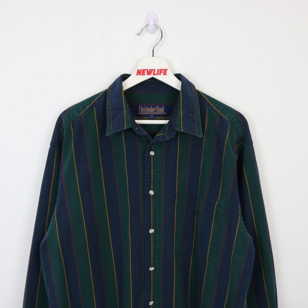 Vintage 80's Christopher Rand Striped Button Up - L-NEWLIFE Clothing