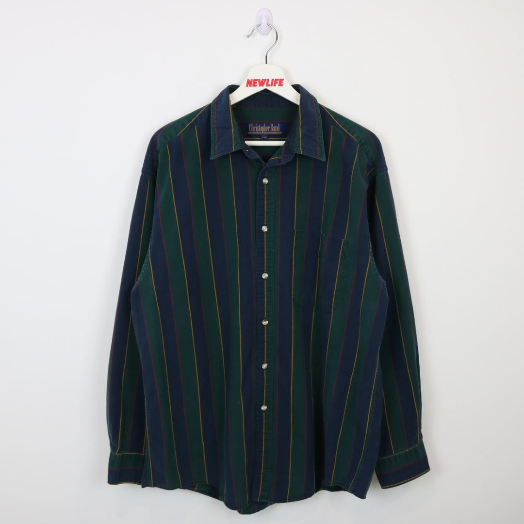 Vintage 80's Christopher Rand Striped Button Up - L-NEWLIFE Clothing