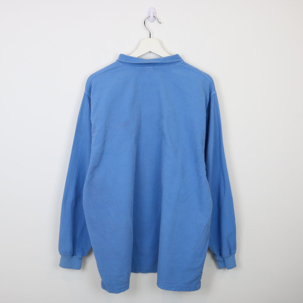 Vintage 90's Ezze Wear Cord Quarter Zip Sweater - L-NEWLIFE Clothing