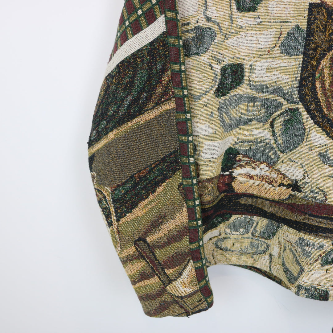 Reworked Vintage Cabin Fireplace Tapestry Hoodie - L-NEWLIFE Clothing