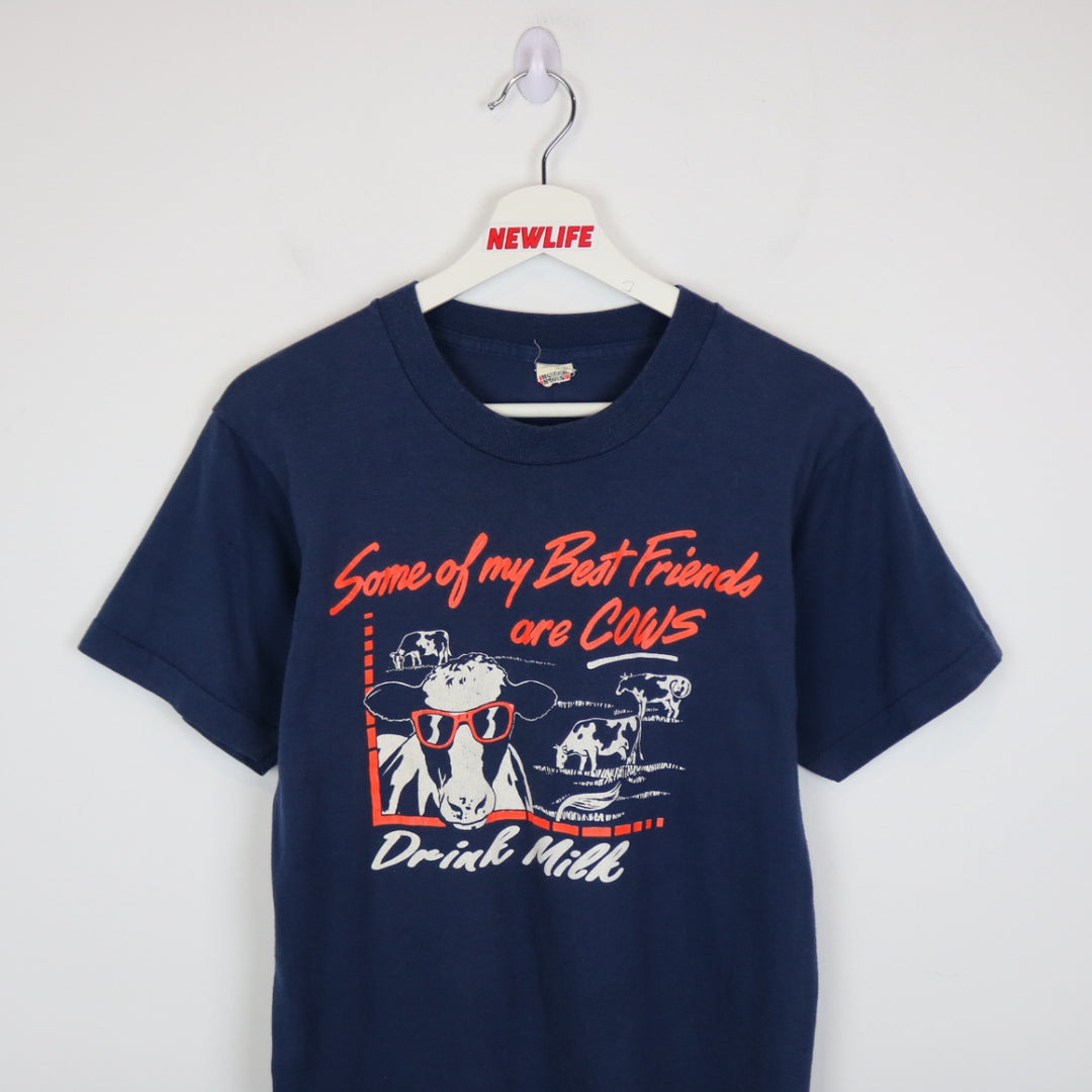 Vintage 80's Some of My Best Friends are Cows Milk Tee - S-NEWLIFE Clothing