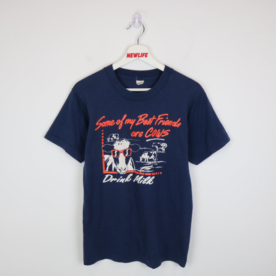 Vintage 80's Some of My Best Friends are Cows Milk Tee - S-NEWLIFE Clothing
