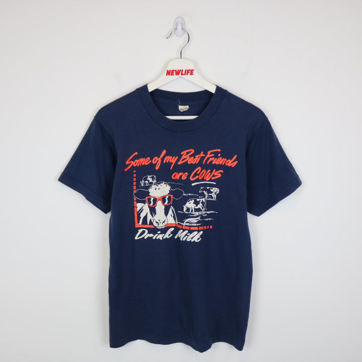 Vintage 80's Some of My Best Friends are Cows Milk Tee - S-NEWLIFE Clothing