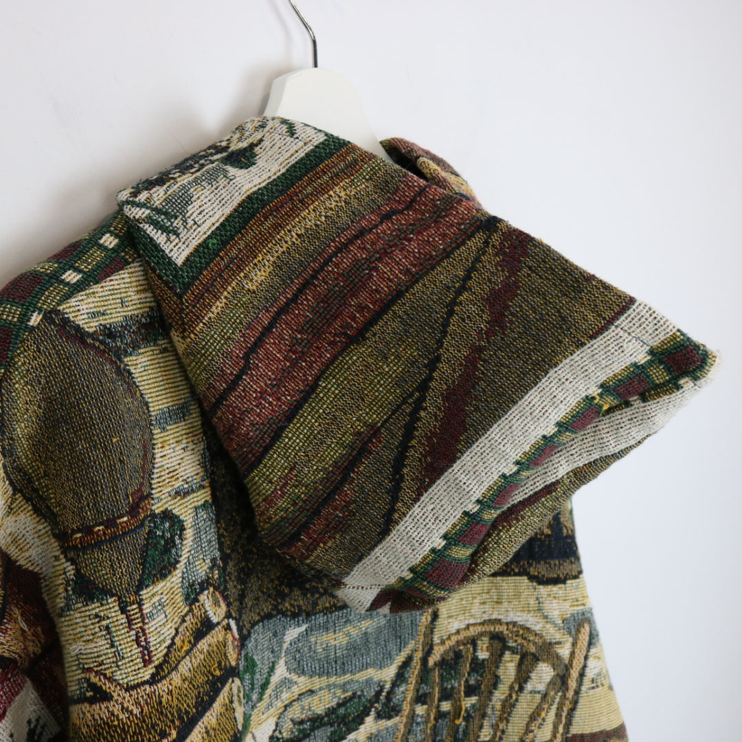 Reworked Vintage Cabin Fireplace Tapestry Hoodie - L-NEWLIFE Clothing