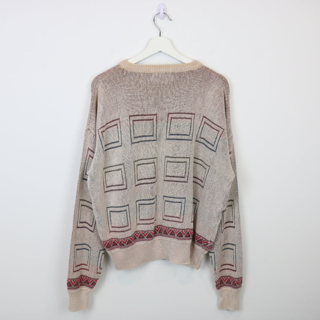 Vintage 80's London Fog Patterned Knit Sweater - L-NEWLIFE Clothing