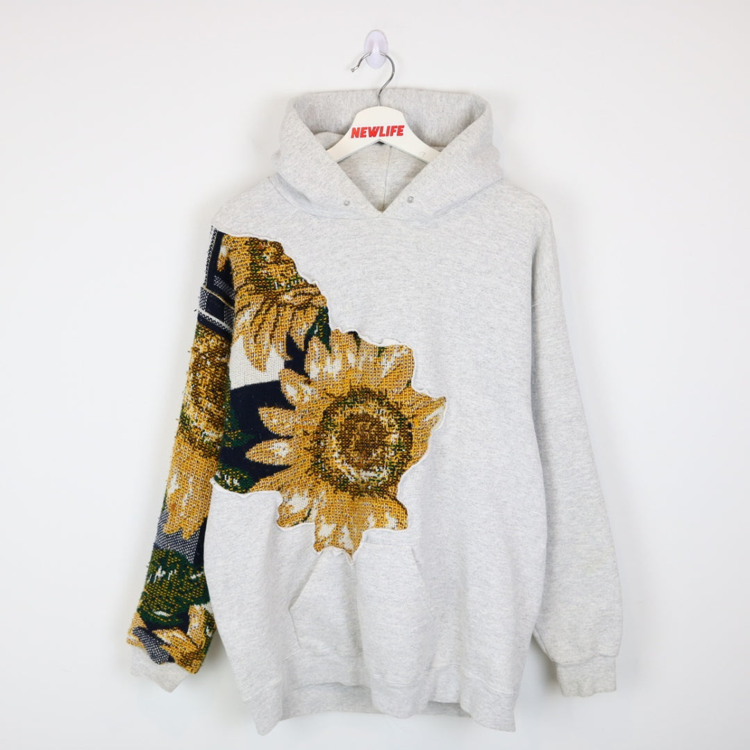 Reworked Vintage 90's Sunflower Tapestry Hoodie - M-NEWLIFE Clothing