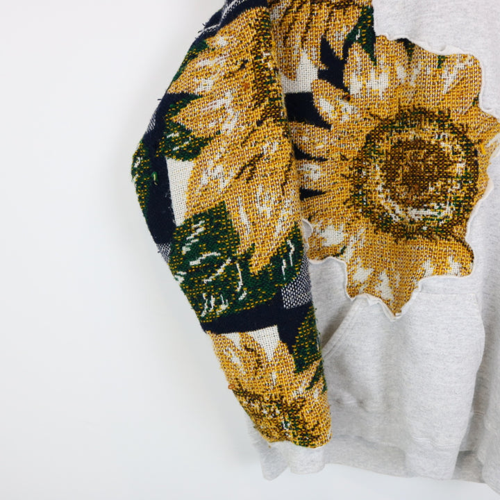 Reworked Vintage 90's Sunflower Tapestry Hoodie - M-NEWLIFE Clothing