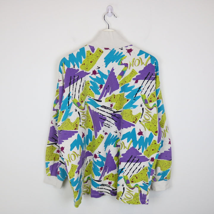 Vintage 80's Snow Patterned Quarter Zip Sweater - L-NEWLIFE Clothing
