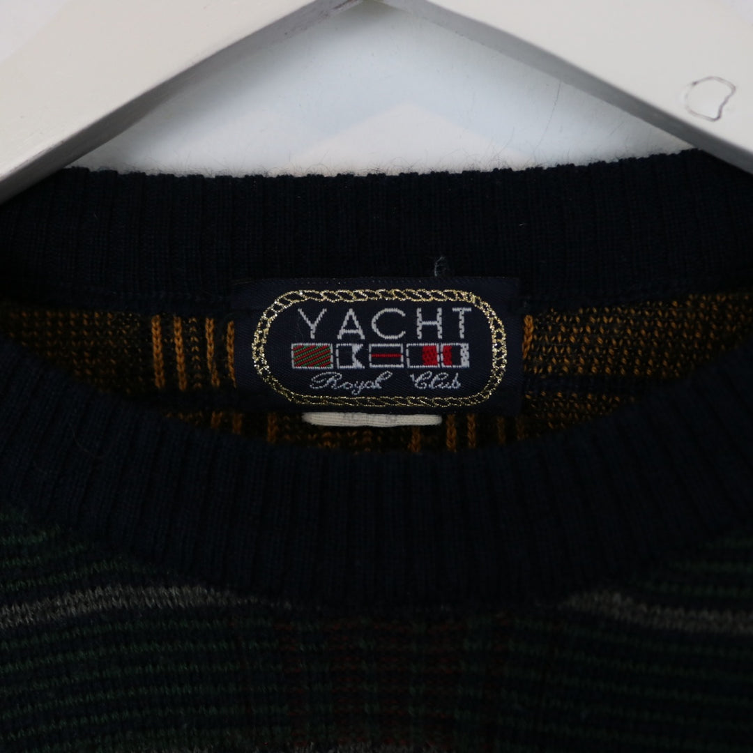 Vintage 90's Yacht Royal Club Patterned Knit Sweater - M-NEWLIFE Clothing