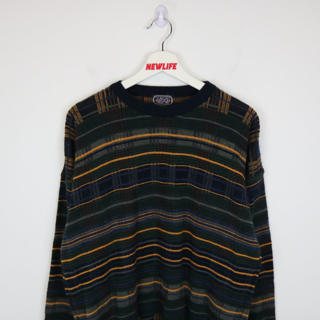 Vintage 90's Yacht Royal Club Patterned Knit Sweater - M-NEWLIFE Clothing