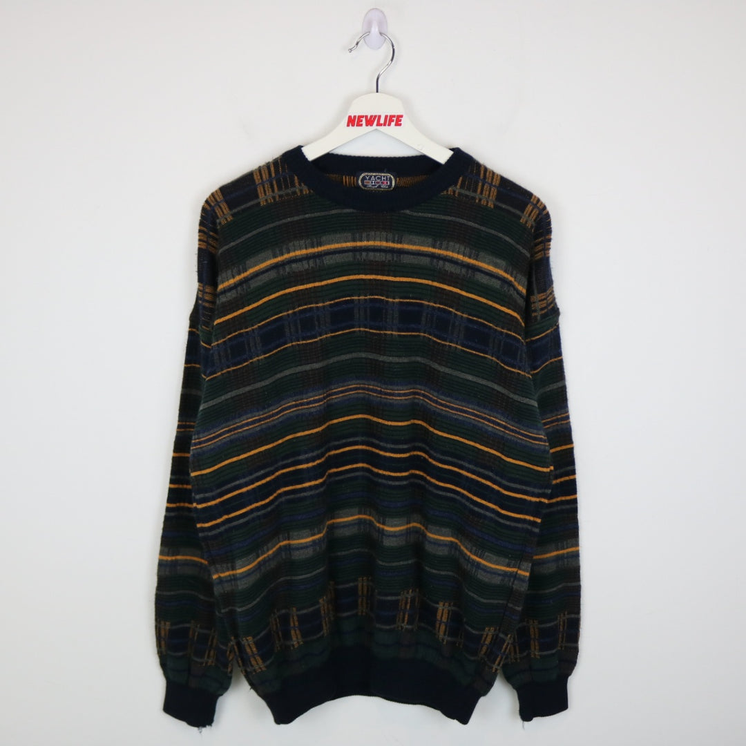 Vintage 90's Yacht Royal Club Patterned Knit Sweater - M-NEWLIFE Clothing