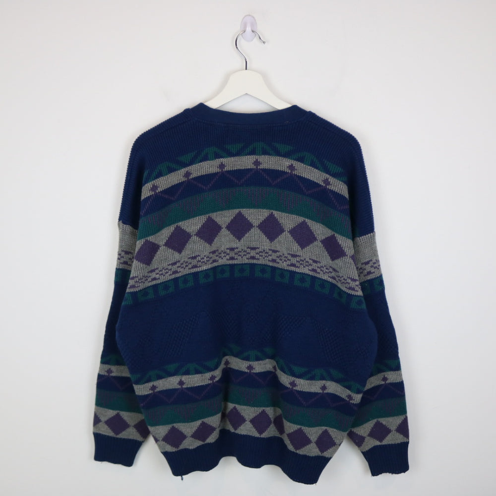 Vintage 90's Club International Patterned Knit Cardigan - L-NEWLIFE Clothing