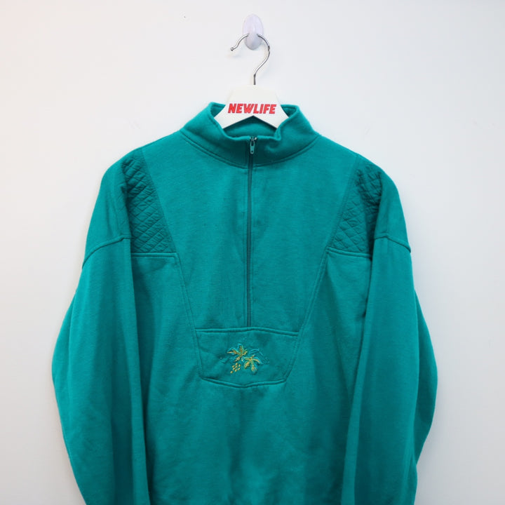 Vintage Half Zip Leaf Sweater - S-NEWLIFE Clothing