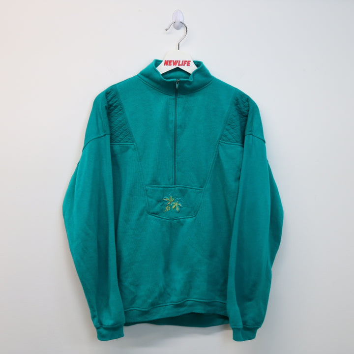 Vintage Half Zip Leaf Sweater - S-NEWLIFE Clothing