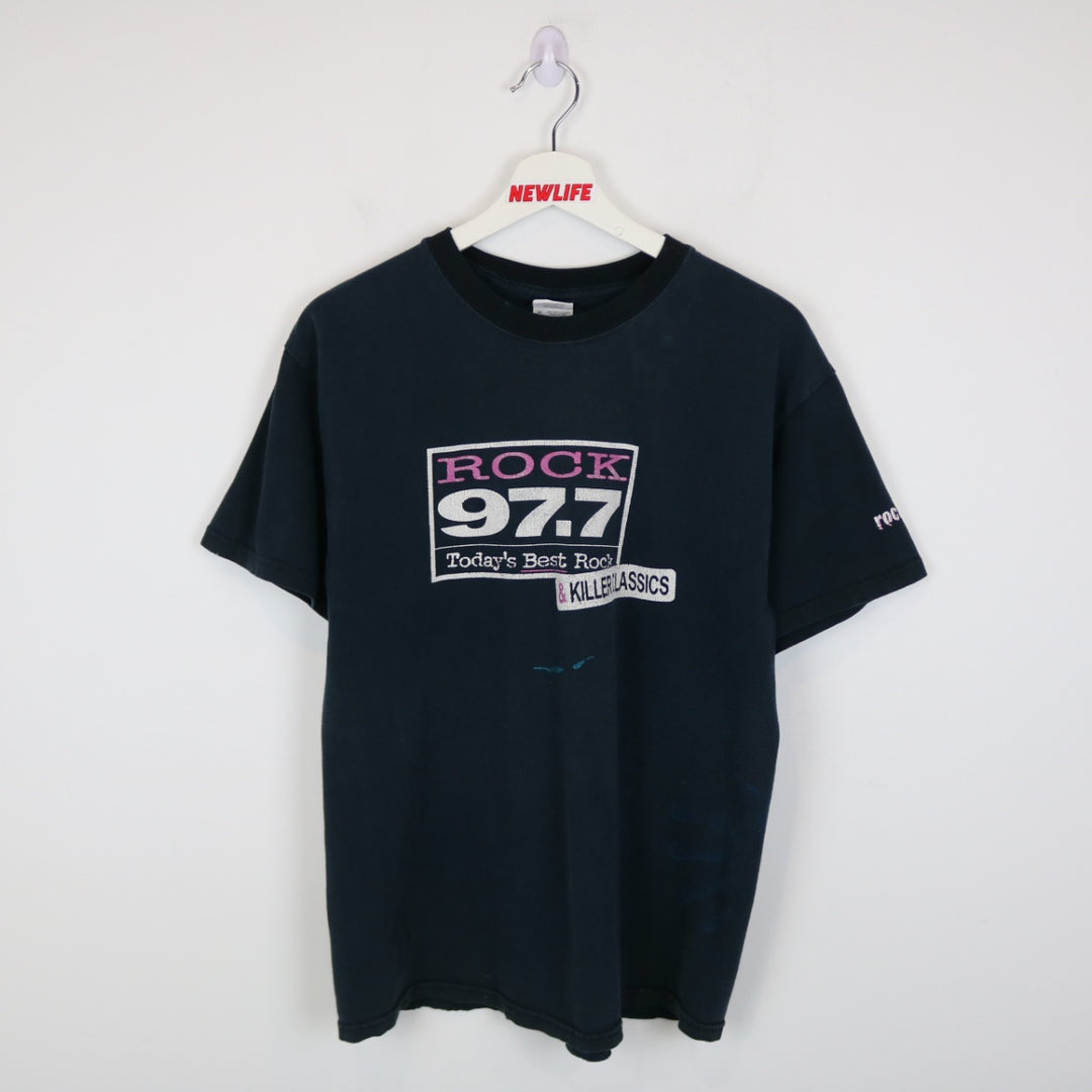 Vintage 00's Rock 97.7 Radio Tee - M-NEWLIFE Clothing