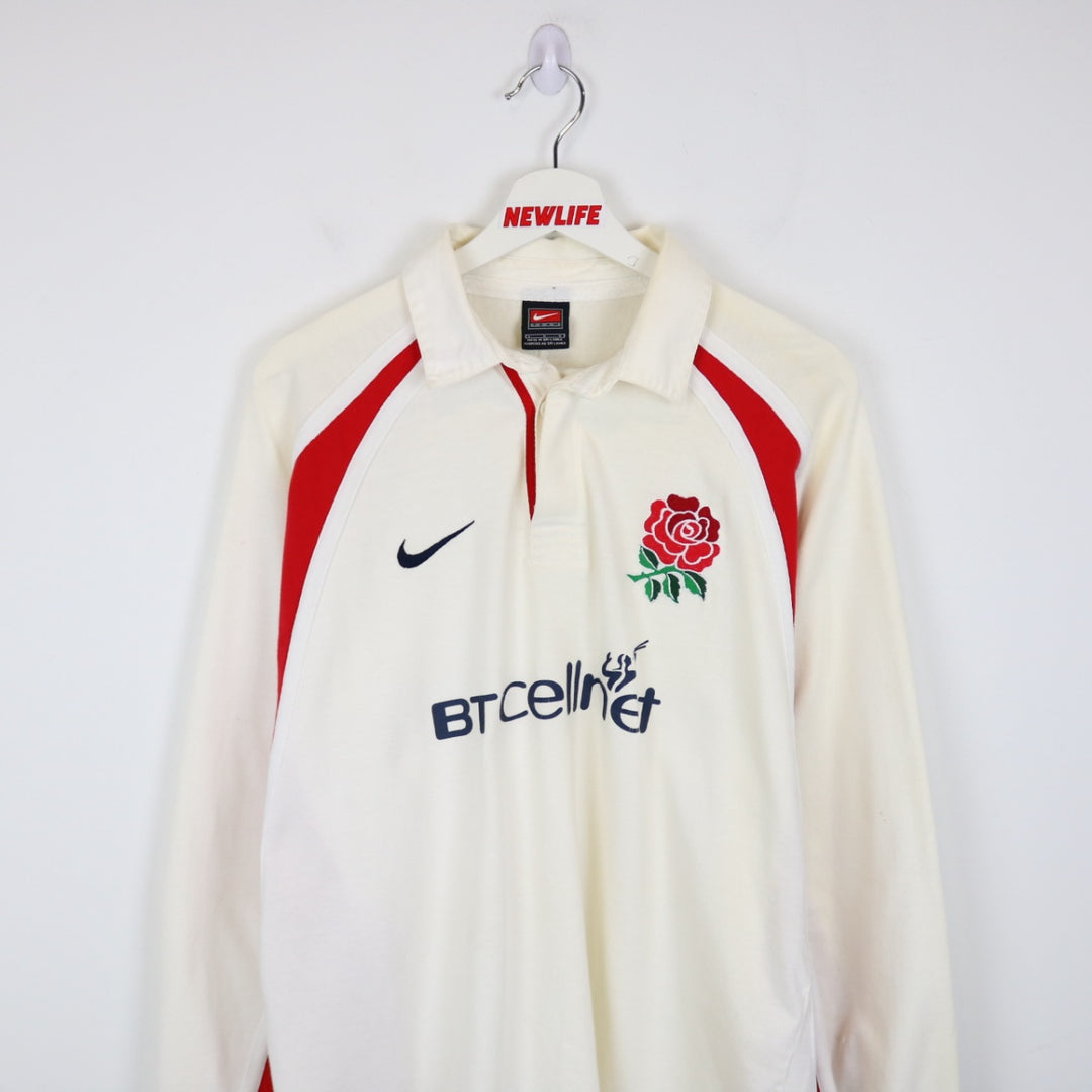 Vintage 2001 England Nike Rugby Polo Shirt - L-NEWLIFE Clothing