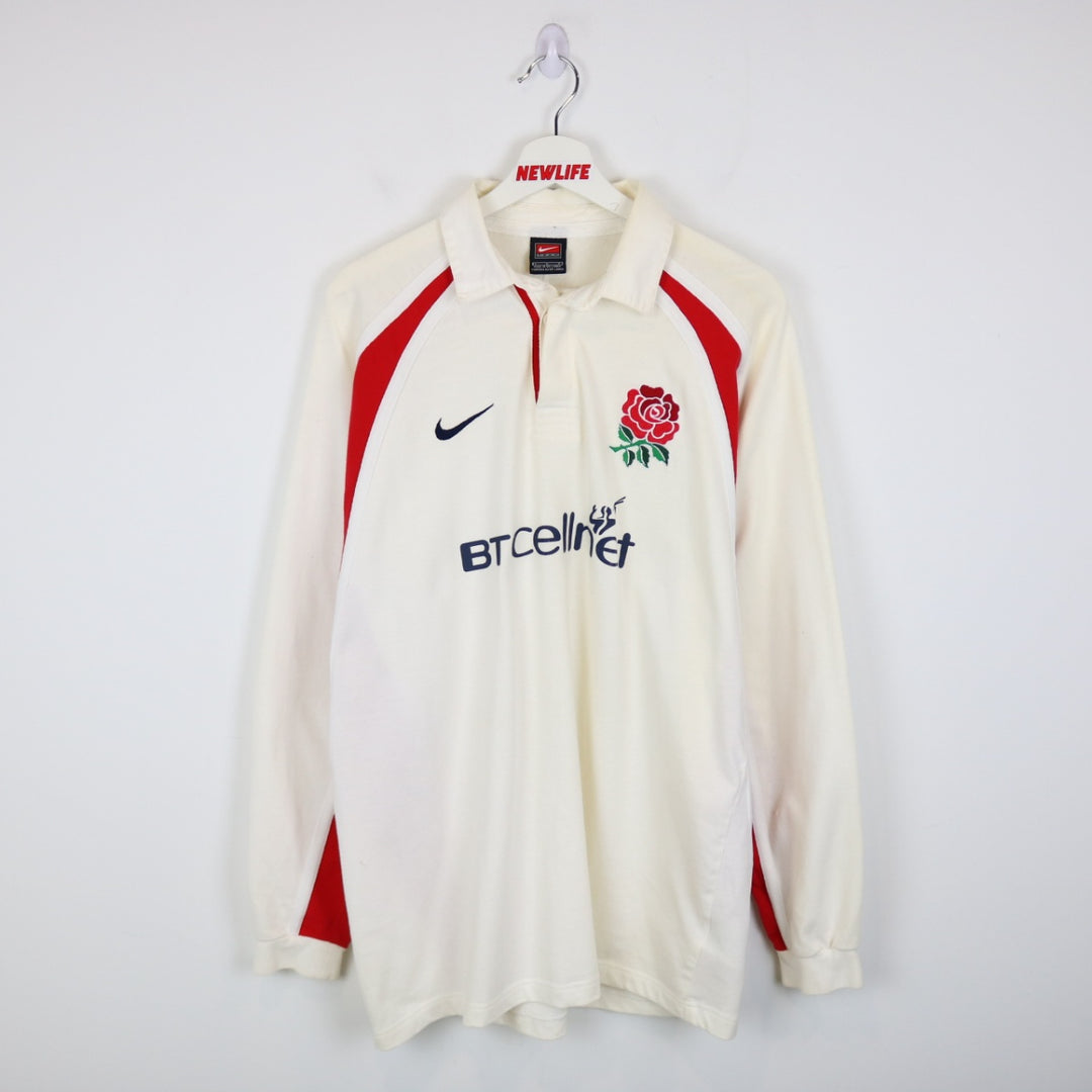 Vintage 2001 England Nike Rugby Polo Shirt - L-NEWLIFE Clothing
