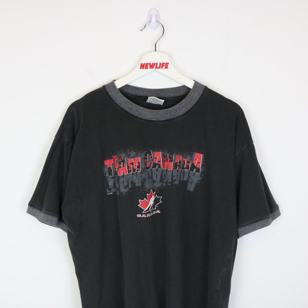 Vintage 90's Team Canada Hockey Tee - L-NEWLIFE Clothing