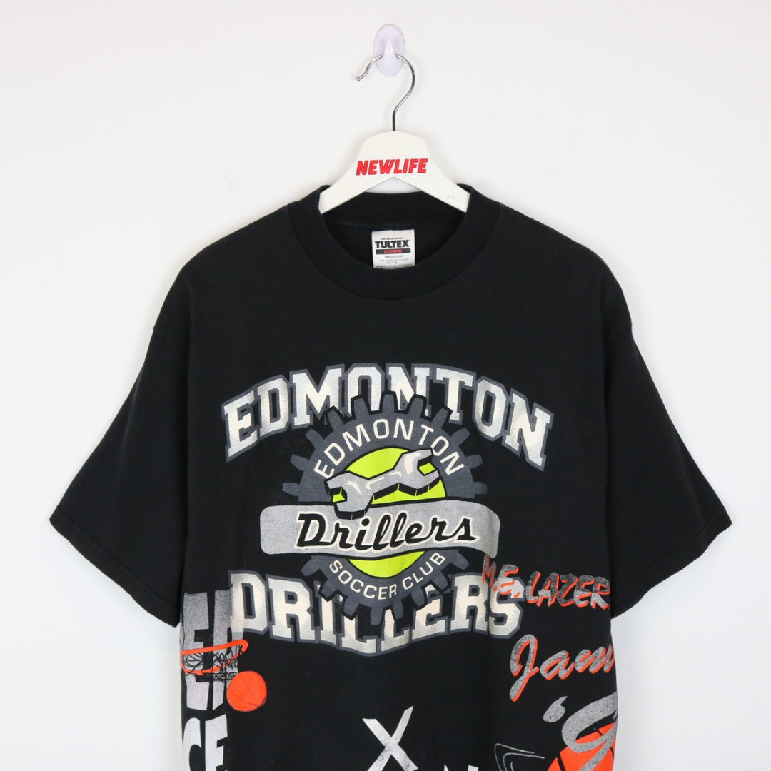 Vintage 90's Edmonton Test Print Sports Tee - L-NEWLIFE Clothing