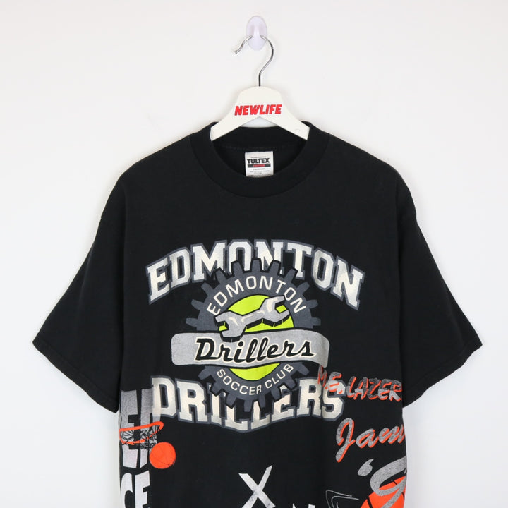 Vintage 90's Edmonton Test Print Sports Tee - L-NEWLIFE Clothing