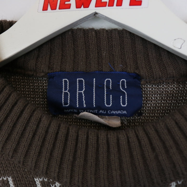 Vintage 80's Brics Patterned Knit Sweater - M-NEWLIFE Clothing