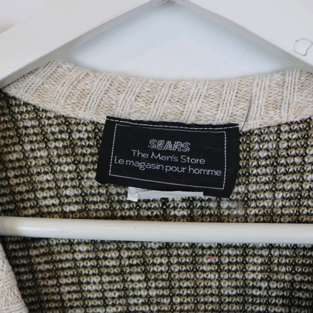 Vintage 80's Sears Patterned Knit Sweater Vest - M-NEWLIFE Clothing
