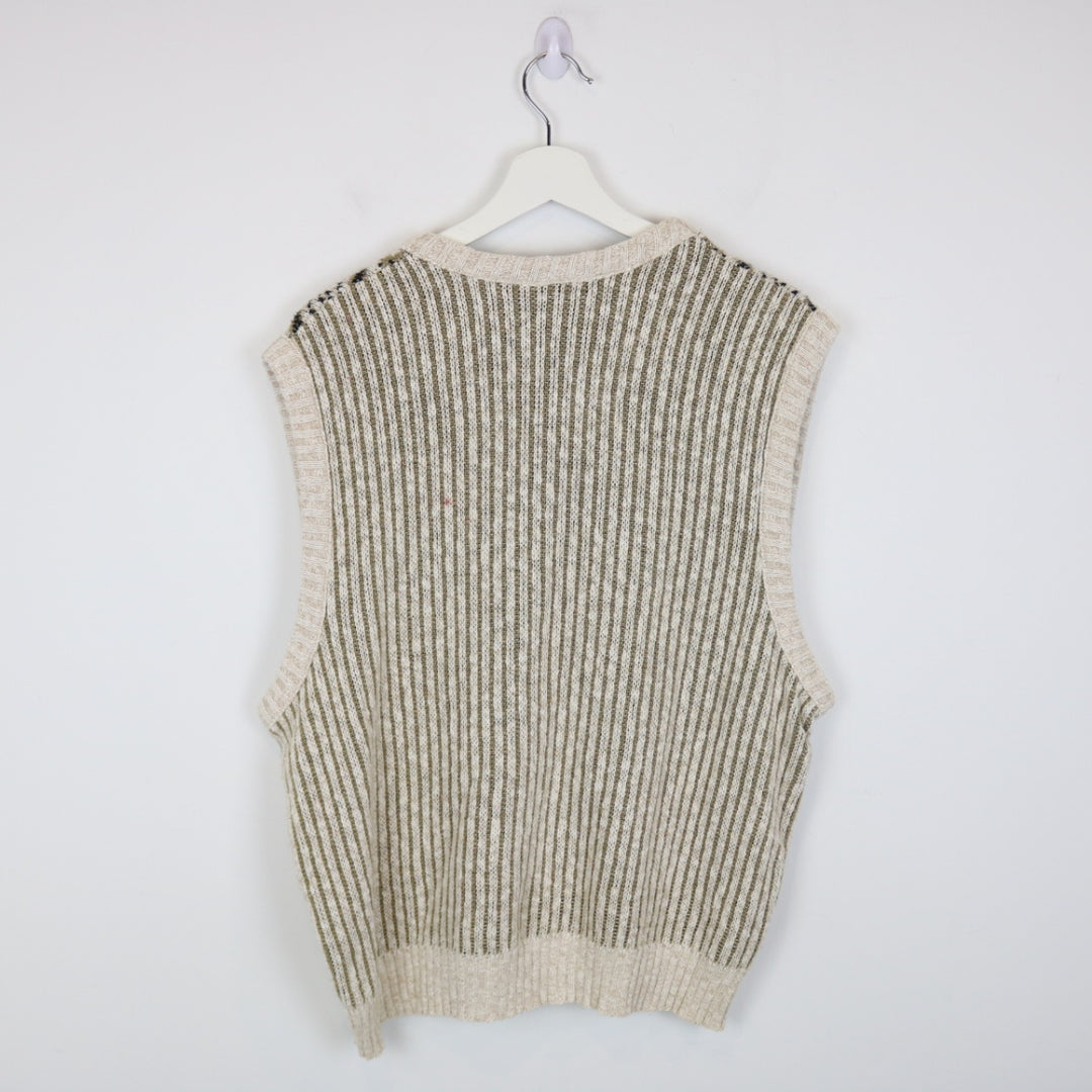 Vintage 80's Sears Patterned Knit Sweater Vest - M-NEWLIFE Clothing