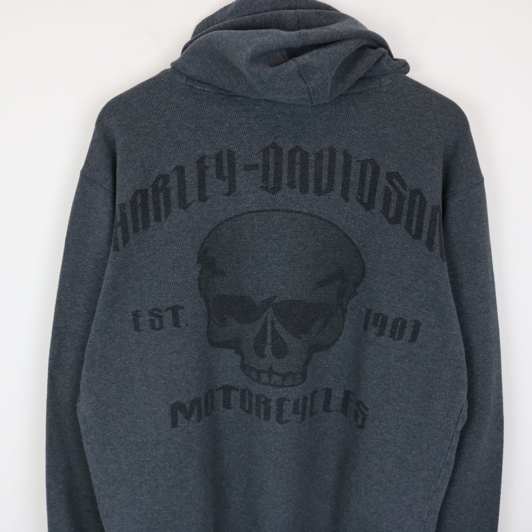 Vintage 00's Harley Davidson Thermal Hoodie - M-NEWLIFE Clothing