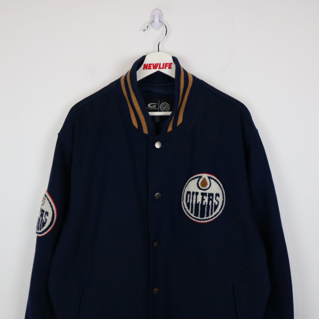 Vintage 00's Edmonton Oilers NHL Varsity Jacket - L-NEWLIFE Clothing
