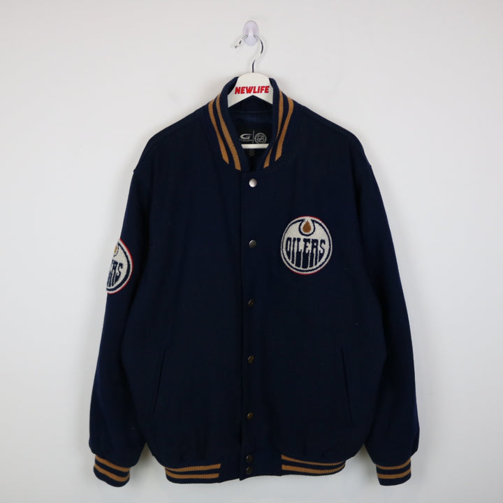 Vintage 00's Edmonton Oilers NHL Varsity Jacket - L-NEWLIFE Clothing